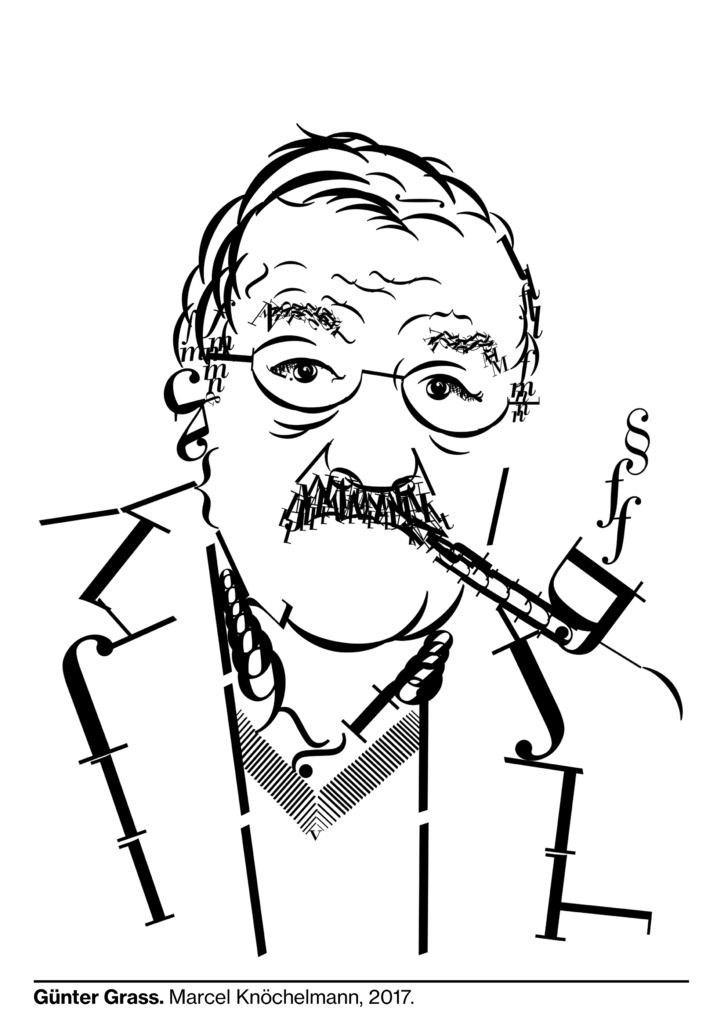 Günter Grass. Typographisches Portrait von Marcel Knöchelmann