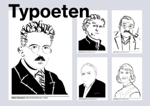 Typographische Portraits von Schriftstellern